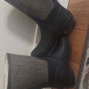 Chooka Rubber / Tweed wellies, rain boots. NWOT